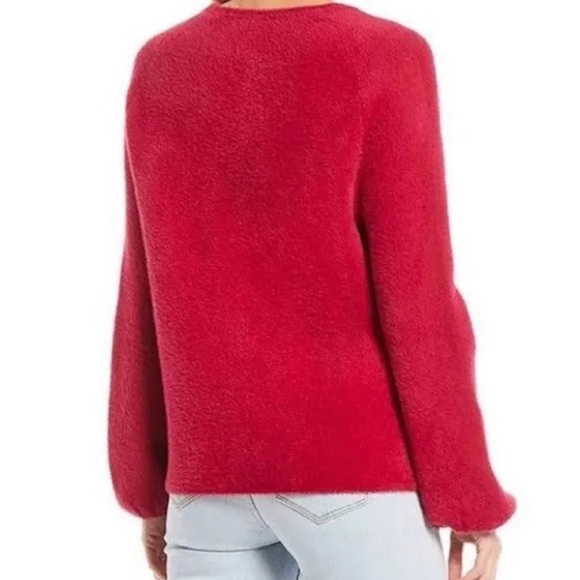 NWT Chelsea & Violet Key Verona Red Balloon Sleeve Eyelash Pullover Sweater - Picture 2 of 9